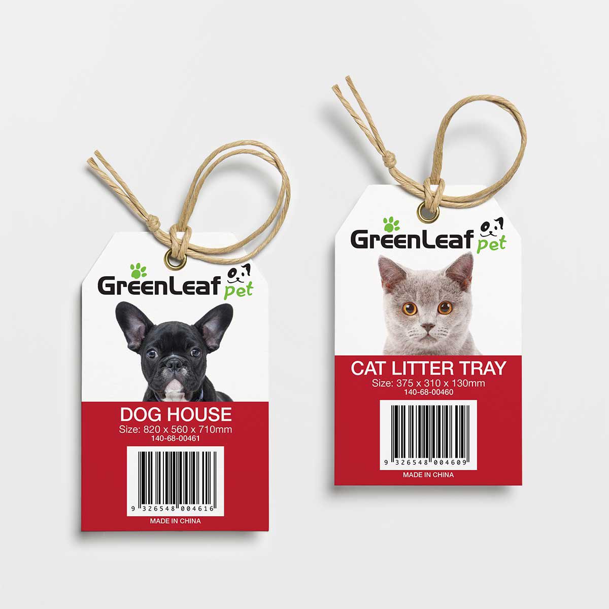 Greenleaf Pets tags designed by Linda Butler of GGA Graphics